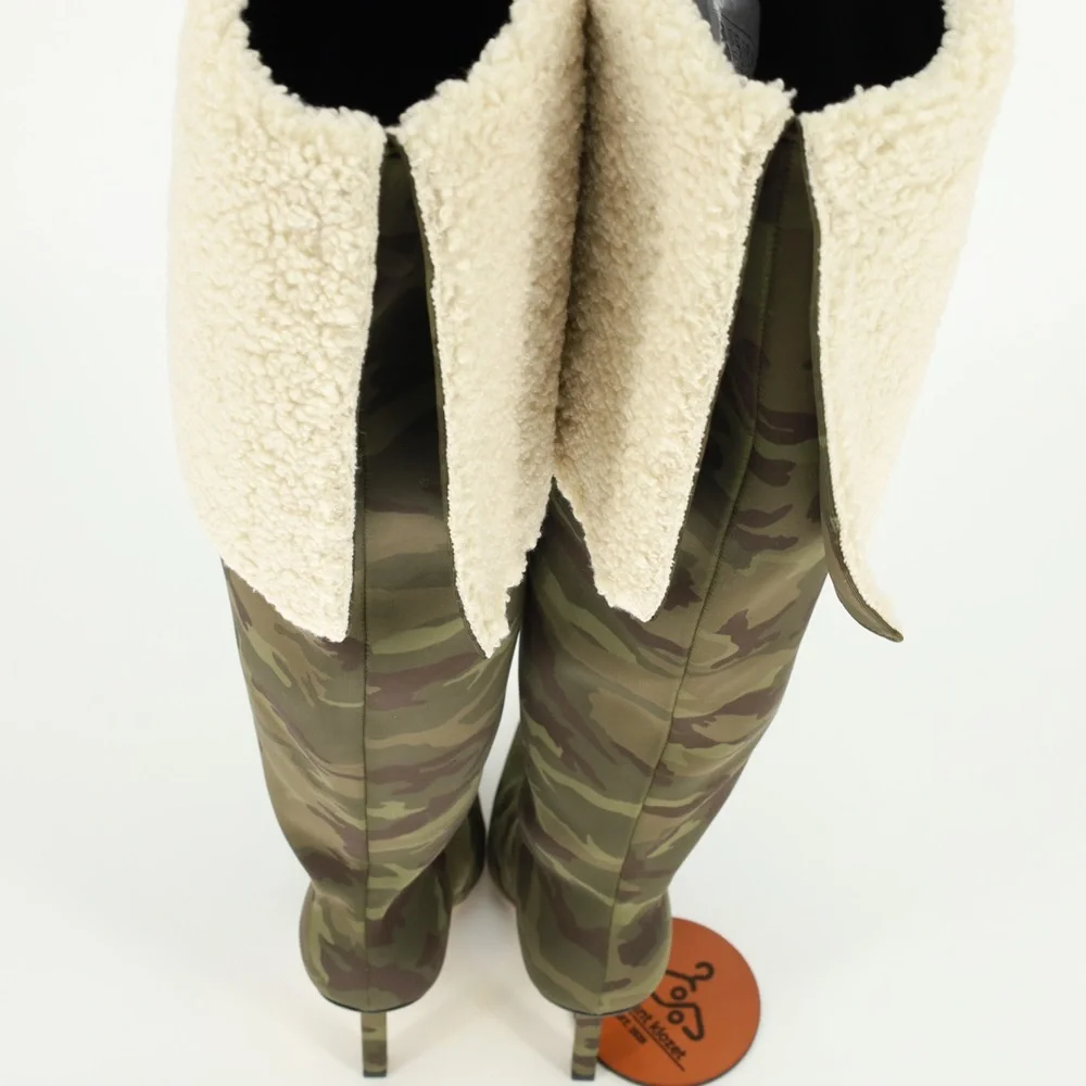 GOOD AMERICAN High Kickstand Over The Knee Boots With Sherpa‎